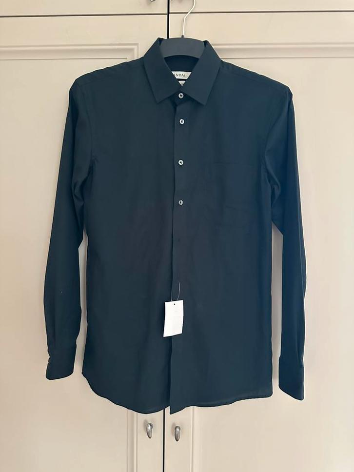 Nieuw zwart katoenen hemd heren., Kleding | Heren, Overhemden, Nieuw, Zwart, Ophalen of Verzenden