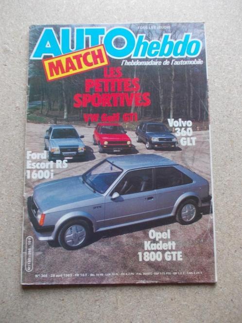 AUTO HEBDO OPEL KADETT 1/800 GTE GOLF GTI ESCORT RS 1600 I, Livres, Autos | Brochures & Magazines, Utilisé, Opel, Enlèvement ou Envoi