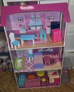 Poppenhuis met accessoires en poppen, Kinderen en Baby's, Speelgoed | Poppenhuizen, Ophalen, Gebruikt, Poppenhuis