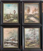 4 Schilderijen/Landschapszichten - Begin 20e Eeuw, Ophalen of Verzenden