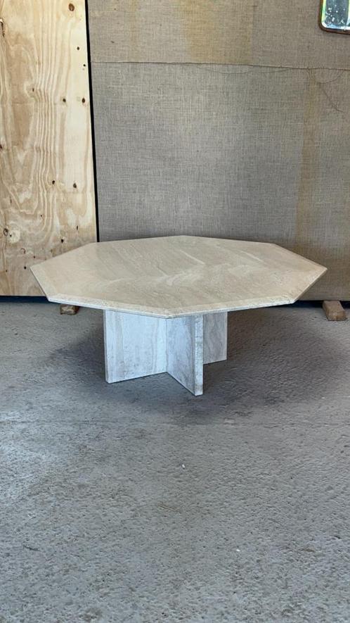 travertin salontafel, Huis en Inrichting, Tafels | Salontafels, Zo goed als nieuw, Minder dan 50 cm, Ophalen