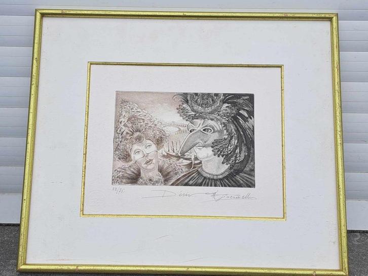 eau forte desir venise signe alberto giacometti, Antiek en Kunst, Kunst | Etsen en Gravures, Ophalen of Verzenden