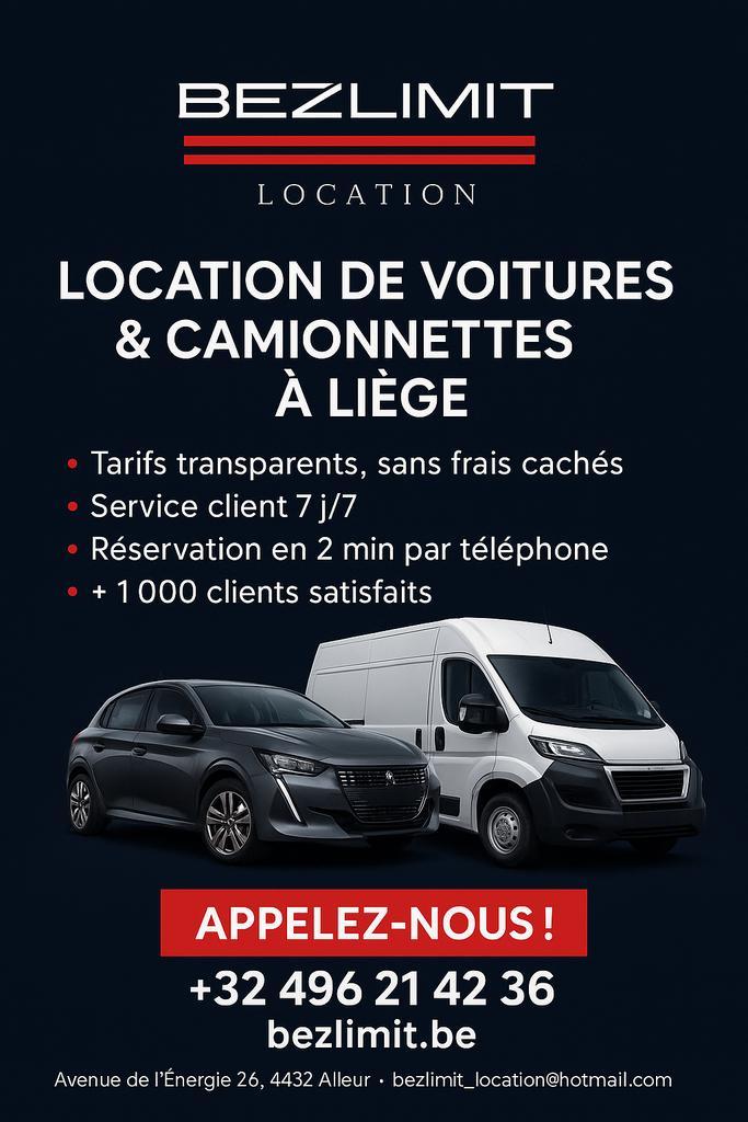 Location voiture et camionnette Liège / Belgique, Autos : Divers, Modes d'emploi & Notices d'utilisation, Enlèvement