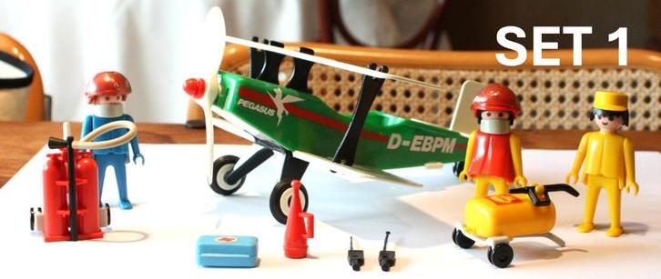 Playmobil vintage 3246 Vliegtuig Pegasus + veel extra's, Kinderen en Baby's, Speelgoed | Playmobil, Gebruikt, Complete set, Ophalen of Verzenden