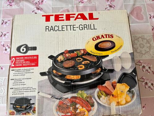 Tefal raclette/grill/pannenkoekplaat 6pers🎄🎅🏻🎉🥩🍗🥞, Electroménager, Appareils à gourmet, Utilisé, 4 à 7 personnes, Enlèvement