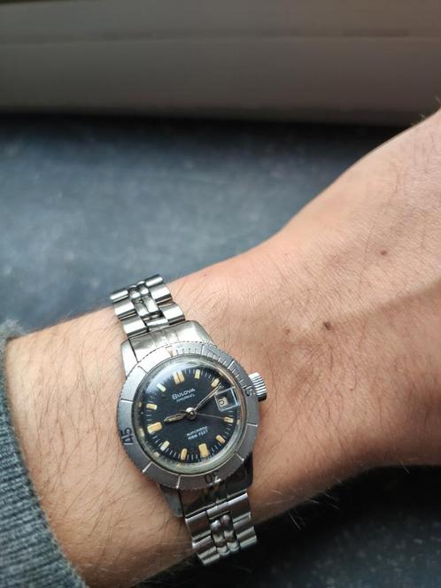 Zeldzame lady Bulova Snorkel Automatic 666 'Devil Diver'!  D, Handtassen en Accessoires, Horloges | Antiek, Polshorloge, Bulova