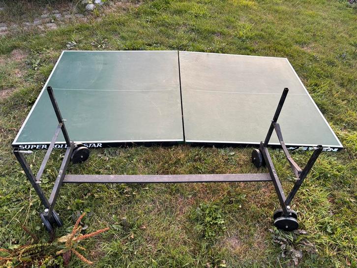 Pingpong tafel sven met toebehoren, Sport en Fitness, Tafeltennis, Gebruikt, Overige typen, Inklapbaar, Verrijdbaar, Ophalen