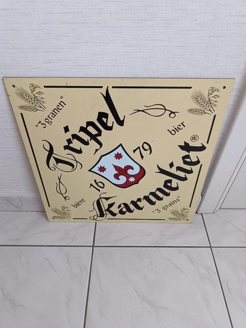 Bierbord Tripel Karmeliet in kunststof, Verzamelen, Biermerken, Zo goed als nieuw, Reclamebord, Plaat of Schild, Overige merken