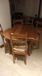 Massieve houten tafel met 6 stoelen, Huis en Inrichting, Complete eetkamers, Gebruikt, Ophalen of Verzenden
