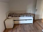 Bed éénpersoons met 1 onderbed, wit, Huis en Inrichting, Slaapkamer | Bedden, Ophalen, 90 cm, Eenpersoons, Wit
