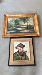 Set van 2 schilderijen, Antiek en Kunst, Kunst | Schilderijen | Klassiek, Ophalen