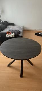 Donkergrijze ronde tafel, Huis en Inrichting, Tafels | Eettafels, Ophalen, Zo goed als nieuw