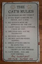 The cat's rules - metalen plaat., Enlèvement