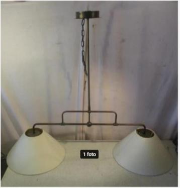 Belle lampe à suspension double en métal rétro, Enlèvement ou Envoi, Maison et Meubles