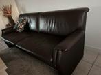 3 delig bruin lederen salon, Huis en Inrichting, Ophalen, Gebruikt, Overige maten
