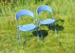 2 chaises pliable bleu, Tuin en Terras, Tuinstoelen, Ophalen of Verzenden, Gebruikt, Overige materialen, Inklapbaar