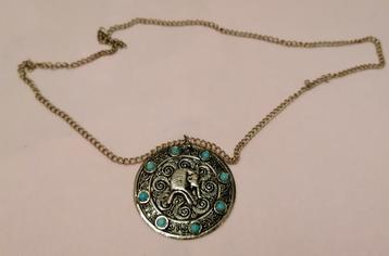 Ancien collier égyptien pierres turquoise, Bijoux, Sacs & Beauté, Enlèvement ou Envoi, Comme neuf, Gris