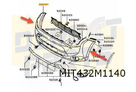 Mitsubishi Outlander (9/12-7/15) voorbumper (bij spatbordver, Auto-onderdelen, Carrosserie, Bumper, Mitsubishi, Voor, Nieuw, Verzenden