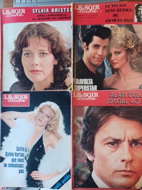 4x Le Soir illustré/ Brel / Delon / Vartan / Travolta/ 75-81, Boeken, Tijdschriften en Kranten, Ophalen of Verzenden