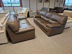 TAUPE BUFFELLEDEREN SALON 3 EN 2 ZIT, Ophalen, Gebruikt, Leer