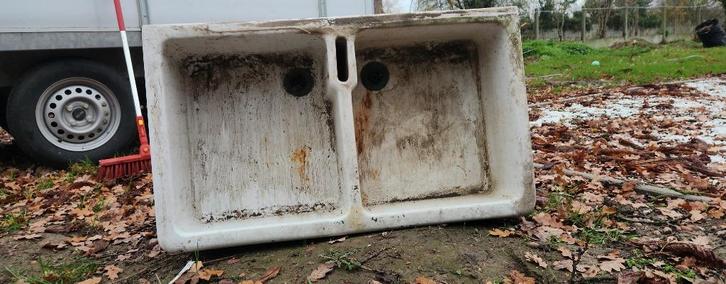 Antieke keramische dubbele wasbak. Perfecte staat., Huis en Inrichting, Keuken | Keukenelementen, Zo goed als nieuw, Minder dan 100 cm