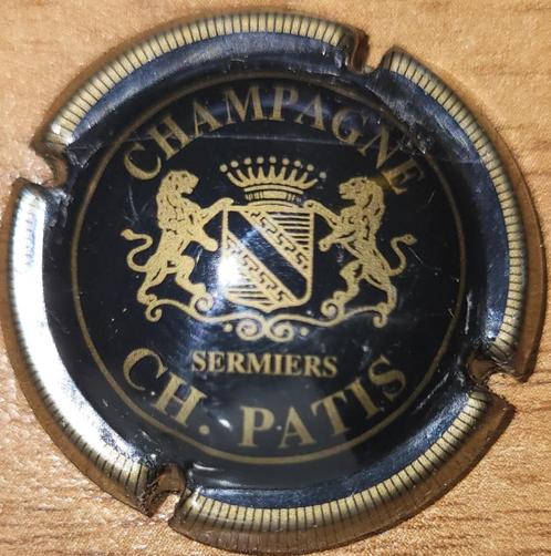 Capsule Champagne Christian PATIS noir & or mat nr 07a, Collections, Vins, Neuf, Champagne, France, Enlèvement ou Envoi