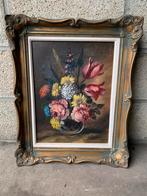 Huile sur toile signée Bouquet J Verulpens, Antiek en Kunst, Ophalen