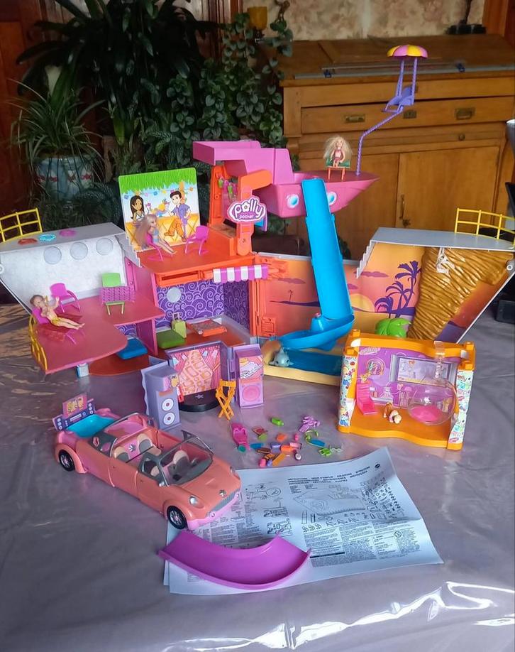 Navire de croisière Polly Pocket + salle pour objets de desi, Collections, Jouets, Utilisé, Enlèvement ou Envoi