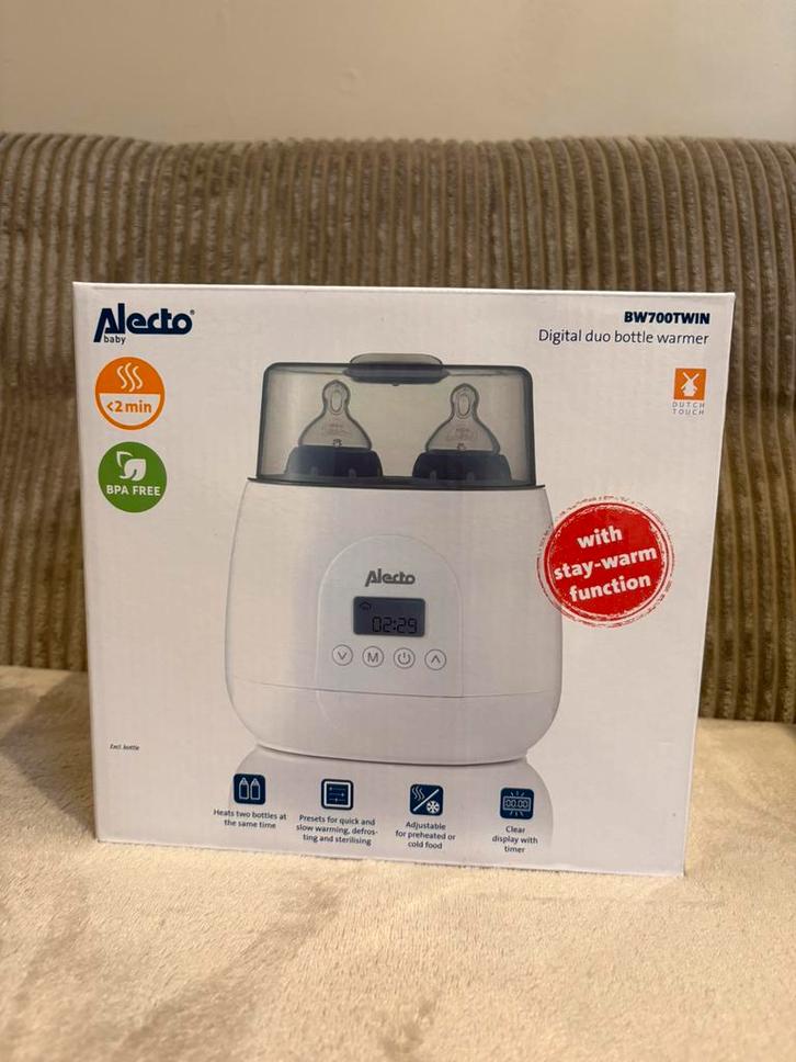 Alecto duo flessenverwarmer - NIEUW IN DOOS, Kinderen en Baby's, Babyvoeding en Toebehoren, Nieuw, Ophalen