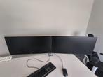2 LG-monitoren + 2 monitorarmen + 2 monitorvoeten + kabels, Computers en Software, Desktop Pc's, Ophalen, Zo goed als nieuw, LG
