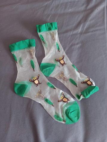New See through green monkey socks maat 38 beschikbaar voor biedingen
