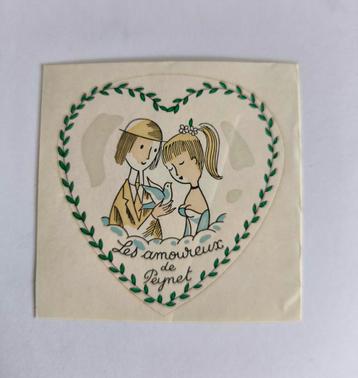 Les Amoureux de Peynet. Autocollant 1950/1960, Enlèvement ou Envoi, Comme neuf