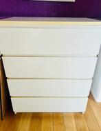 Commode en bois blanc IKEA à 4 tiroirs, 3 ou 4 tiroirs, 25 à 50 cm, Autres essences de bois, 50 à 100 cm