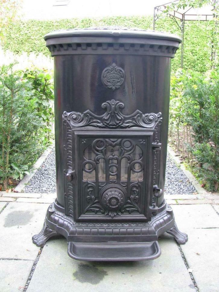 Prachtige zwarte Godin houtkachel of kolen 7KW i.z.g.s., Huis en Inrichting, Kachels, Zo goed als nieuw, Vrijstaand, Allesbrander
