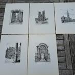 5 afdrukken van pentekeningen" Brussel" van  A.Tytgat, Antiek en Kunst, Kunst | Etsen en Gravures, Ophalen