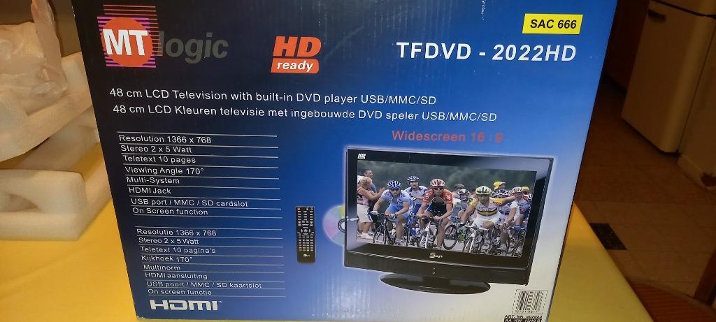 huren bijtend scherp ② Télévision MT Logic 48cm HDMI avec lecteur DVD intégré — DVD spelers —  2dehands
