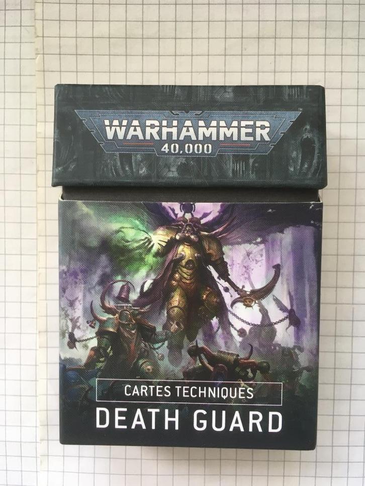Cartes techniques Death Guard en français pour W40K V9, Hobby en Vrije tijd, Wargaming, Zo goed als nieuw, Warhammer 40000, Accessoires
