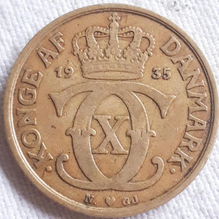 DENEMARKEN: RARE 1 KRONE 1935 KM 824.2 Cat.Krause 100$ in VF, Postzegels en Munten, Munten | Europa | Niet-Euromunten, Losse munt