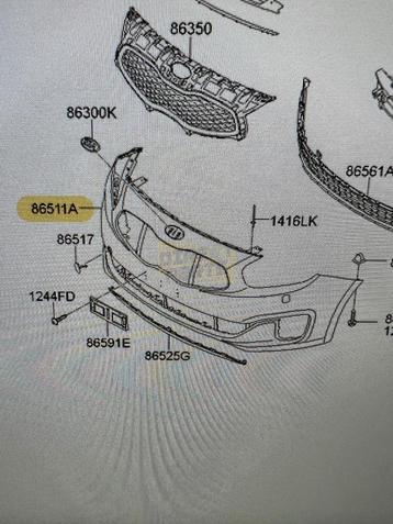 Kia Carens IV (3/13-12/18) voorbumper (te spuiten) Origineel beschikbaar voor biedingen
