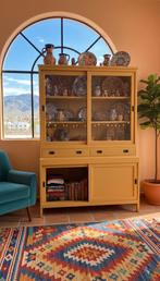 Teak Buffetkast Vitrinekast Keukenkast, Huis en Inrichting, 200 cm of meer, Glas, Nieuw, Uniek Teak