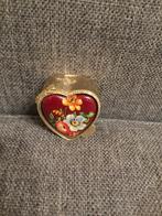 Antiek Pillendoosje Hartje met Heide bloemen, Ophalen of Verzenden