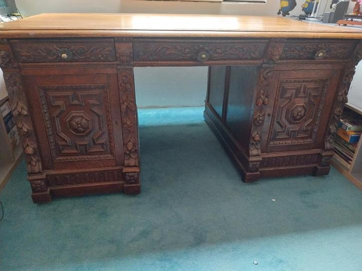 dubbelzijdig bureau 19de eeuws, Antiek en Kunst, Antiek | Meubels | Kasten, Ophalen