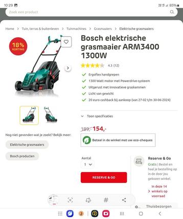 Elektrische grasmaaiers Bosch arm 3400 / 1300 w beschikbaar voor biedingen
