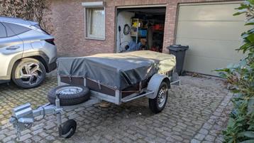 Aanhangwagen, huif en 2 afdekzeilen te koop, Auto diversen, Aanhangers en Bagagewagens, Ophalen, Zo goed als nieuw