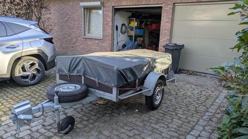 Aanhangwagen, huif en 2 afdekzeilen te koop, Auto diversen, Aanhangers en Bagagewagens, Zo goed als nieuw, Ophalen