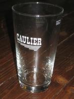 Verre à bière ancien CAULIER 33 cl., Autres marques, Utilisé, Enlèvement ou Envoi, Verre ou Verres