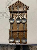 Prachtige houten kader met Tinnen lepels, Antiek en Kunst, Antiek | Tin, Ophalen