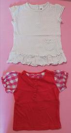 Twee T-shirts maat 74, Kinderen en Baby's, Babykleding | Maat 74, Ophalen of Verzenden, Gebruikt, Meisje, Shirtje of Longsleeve