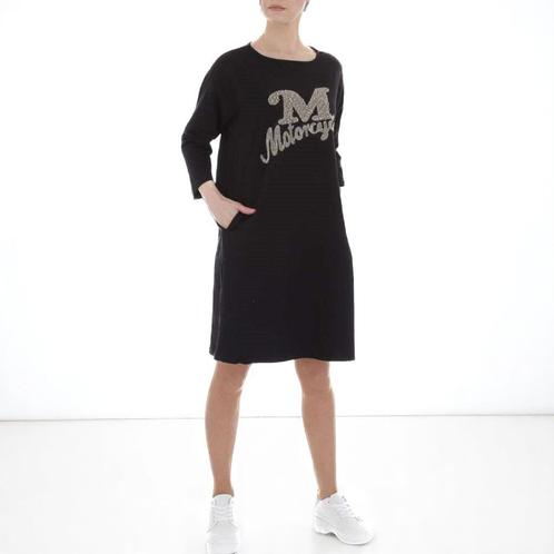 Sweat jurk motorcycle strass steentjes zwart XL/XXL, Kleding | Dames, Jurken, Nieuw, Maat 46/48 (XL) of groter, Zwart, Boven de knie