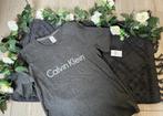 T-shirt Calvin Klein neuf gris avec étiquette XS, Blanc, Neuf